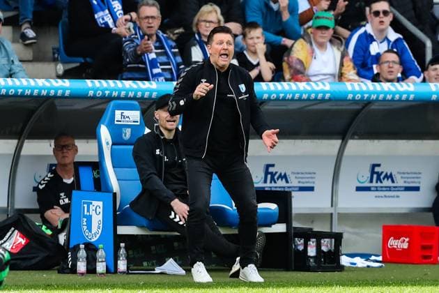Trainer Christian Titz (1. FC Magdeburg) - 2. Fußball Bundesliga Saison 2023-2024 1. FC Magdeburg vs. Hannover 96 in der MDCC Arena in Magdeburg - Fußball,Mann,Männer,Deutschland,31.03.2024