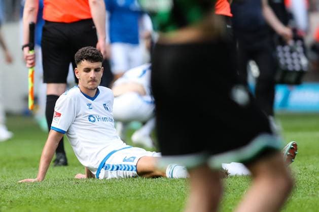 Daniel Elfadli (1. FC Magdeburg,6) nach dem Spiel - 2. Fußball Bundesliga Saison 2023-2024 1. FC Magdeburg vs. Hannover 96 in der MDCC Arena in Magdeburg - Aktion,Fußball,Mann,Männer,Deutschland,31.03.2024