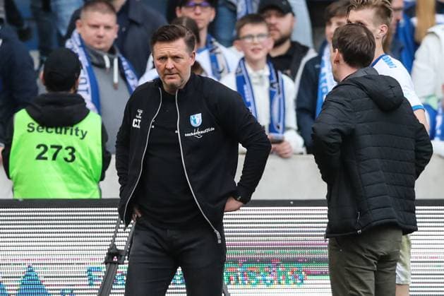 Trainer Christian Titz (1. FC Magdeburg) nach dem Spiel - 2. Fußball Bundesliga Saison 2023-2024 1. FC Magdeburg vs. Hannover 96 in der MDCC Arena in Magdeburg - Fußball,Mann,Männer,Deutschland,31.03.2024