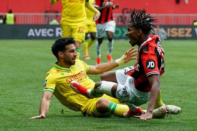 Hicham Boudaoui (OGC Nice) - Eray Cömert (FC Nantes) FOOTBALL : OGC Nice vs FC Nantes- Ligue 1 Uber Eats - Nice - 31 03 2024 NorbertScanella Panoramic 