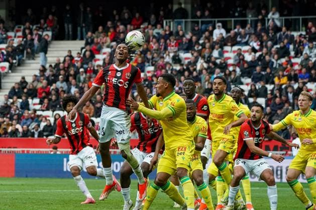 Hicham Boudaoui (OGC Nice) FOOTBALL : OGC Nice vs FC Nantes- Ligue 1 Uber Eats - Nice - 31 03 2024 NorbertScanella Panoramic 