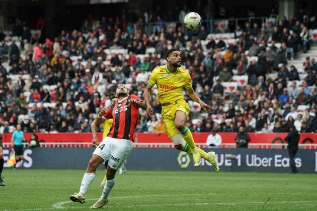 Soares Gomes Douglas Augusto (FC Nantes) FOOTBALL : OGC Nice vs FC Nantes- Ligue 1 Uber Eats - Nice - 31 03 2024 NorbertScanella Panoramic 