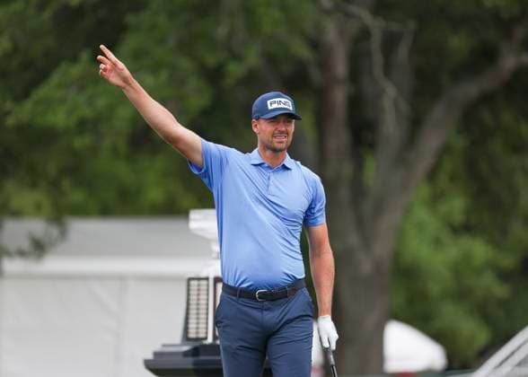 HOUSTON, TX - MARCH 31: Victor Perez (FRA) gestures after hitting his tee shot on 1 during the final round of the PGA, Golf Herren Texas Children™s Houston Open at Memorial Park Golf Course on March 31, 2024 in Houston, Texas. (Photo by Leslie Plaza Johnson Icon Sportswire) GOLF: MAR 31 PGA Texas Children s Houston Open EDITORIAL USE ONLY Icon240331006