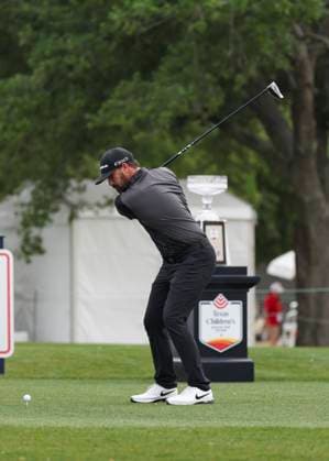 HOUSTON, TX - MARCH 31: Chad Ramey (USA) prepares to hit his tee shot on 1 during the final round of the PGA, Golf Herren Texas Children™s Houston Open at Memorial Park Golf Course on March 31, 2024 in Houston, Texas. (Photo by Leslie Plaza Johnson Icon Sportswire) GOLF: MAR 31 PGA Texas Children s Houston Open EDITORIAL USE ONLY Icon240331018