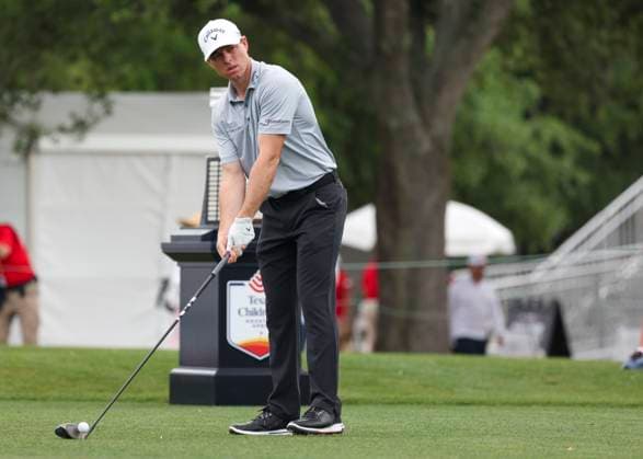 HOUSTON, TX - MARCH 31: Taylor Moore (USA) prepares to hit his tee shot on 1 during the final round of the PGA, Golf Herren Texas Children™s Houston Open at Memorial Park Golf Course on March 31, 2024 in Houston, Texas. (Photo by Leslie Plaza Johnson Icon Sportswire) GOLF: MAR 31 PGA Texas Children s Houston Open EDITORIAL USE ONLY Icon240331045