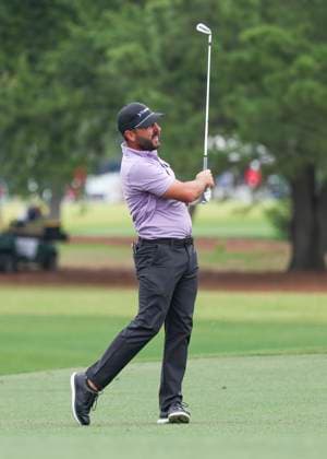 HOUSTON, TX - MARCH 31: Stephan Jaeger (GER) watches his approach shot on 1 during the final round of the PGA, Golf Herren Texas Children™s Houston Open at Memorial Park Golf Course on March 31, 2024 in Houston, Texas. (Photo by Leslie Plaza Johnson Icon Sportswire) GOLF: MAR 31 PGA Texas Children s Houston Open EDITORIAL USE ONLY Icon240331094