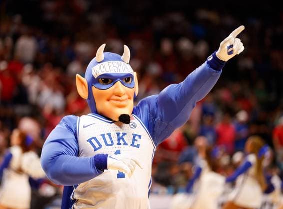 March 31, 2024, Dallas, Texas, USA: The Duke Blue Devil mascot during the NCAA, College League, USA MenÃ¢â‚¬â ¢s Basketball Tournament Regional Final game between Duke and NC State on March 31, 2024. NC State upset Duke, 76-64, to advance to the Final Four. Dallas USA - ZUMAc201 20240331_zap_c201_015 Copyright: xScottxColemanx