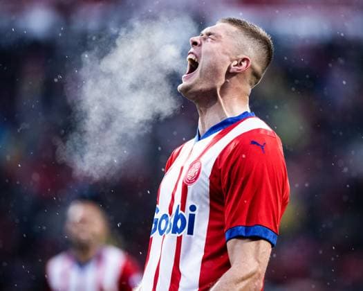 Sport Themen der Woche KW13 Sport Bilder des Tages March 31, 2024, Madrid, Spain: Artem Dovbyk of Girona F.C celebrating his goal during the LaLiga EA Sports match between Girona F.C and Real Betis at Estadi Montilivi. Final score; Girona F.C 3:2 Real Betis Madrid Spain - ZUMAs197 20240331_aaa_s197_259 Copyright: xMartixSeguraxRamonedax