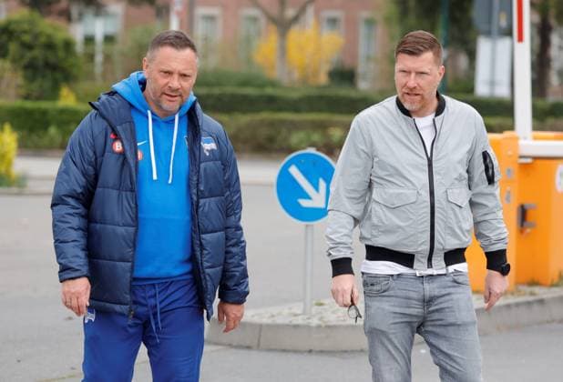 Deutschland, Berlin, Sportpark, GER, 2.FBL, Hertha BSC, Saison 2023 24, Training, Foto: Pál Dárdai Trainer, Andreas Zecke Neuendorf
