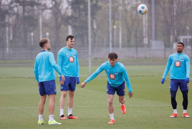 Deutschland, Berlin, Sportpark, GER, 2.FBL, Hertha BSC, Saison 2023 24, Training, Foto:Florian Niederlechner, Haris Tabakovic, Fabian Reese