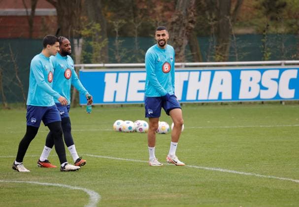Deutschland, Berlin, Sportpark, GER, 2.FBL, Hertha BSC, Saison 2023 24, Training, Foto:Ibrahim Maza, Deyovaisio Zeefuik, Aymen Barkok