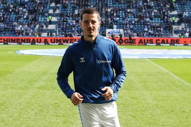 Andi Hoti (1. FC Magdeburg,3) - 2. Fußball Bundesliga Saison 2023-2024 1. FC Magdeburg vs. Hannover 96 in der MDCC Arena in Magdeburg - Fußball,Mann,Männer,Deutschland,31.03.2024