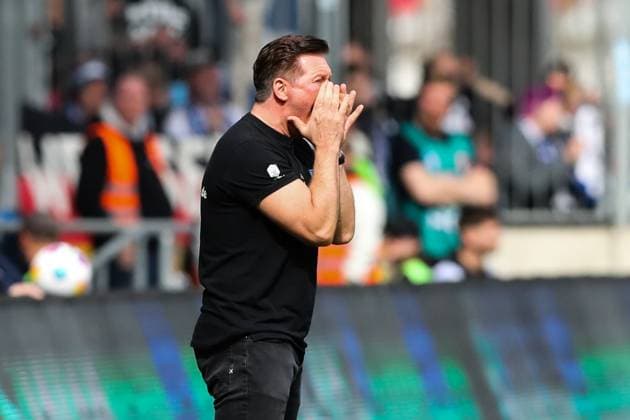 Trainer Christian Titz (1. FC Magdeburg) - 2. Fußball Bundesliga Saison 2023-2024 1. FC Magdeburg vs. Hannover 96 in der MDCC Arena in Magdeburg - Fußball,Mann,Männer,Deutschland,31.03.2024