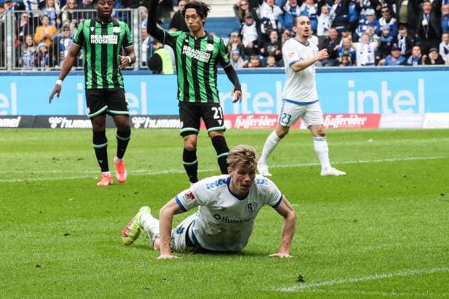 Luca Schuler (1. FC Magdeburg,26) - 2. Fußball Bundesliga Saison 2023-2024 1. FC Magdeburg vs. Hannover 96 in der MDCC Arena in Magdeburg - Aktion,Fußball,Mann,Männer,Deutschland,31.03.2024