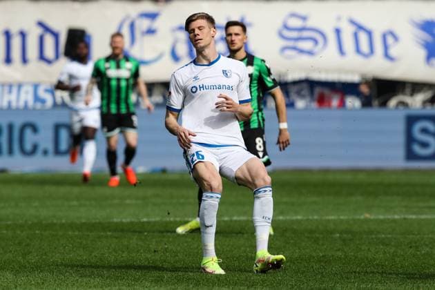 Luca Schuler (1. FC Magdeburg,26) - 2. Fußball Bundesliga Saison 2023-2024 1. FC Magdeburg vs. Hannover 96 in der MDCC Arena in Magdeburg - Aktion,Fußball,Mann,Männer,Deutschland,31.03.2024