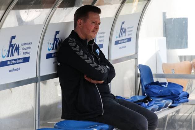 Trainer Christian Titz (1. FC Magdeburg) - 2. Fußball Bundesliga Saison 2023-2024 1. FC Magdeburg vs. Hannover 96 in der MDCC Arena in Magdeburg - Fußball,Mann,Männer,Deutschland,31.03.2024