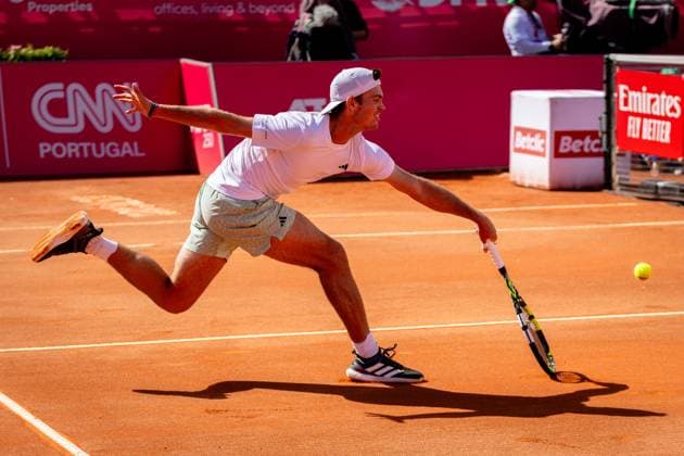 Estoril, Portugal, April 01 2024: Maximilian Marterer (Germany) in action during the Millennium Estoril Open match between Maximilian Marterer (Germany) and Dominic Thiem (Austria) at Clube de Tenis do Estoril in Estoril, Portugal. (Pedro Porru SPP) Copyright: xPedroxPorrux xSPPx spp-en-PePoSp-4F8A6766