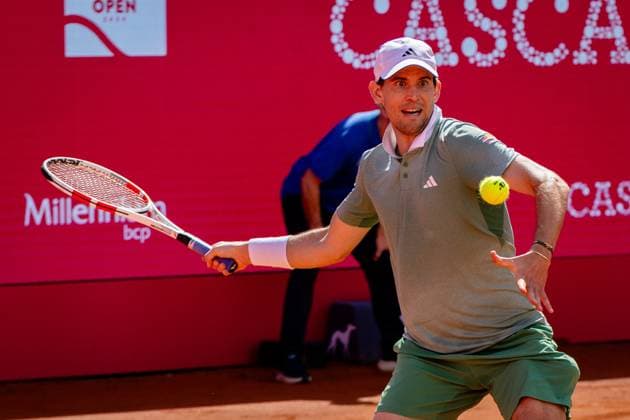 Estoril, Portugal, April 01 2024: Dominic Thiem (Austria) in action during the Millennium Estoril Open match between Maximilian Marterer (Germany) and Dominic Thiem (Austria) at Clube de Tenis do Estoril in Estoril, Portugal. (Pedro Porru SPP) Copyright: xPedroxPorrux xSPPx spp-en-PePoSp-4F8A6782