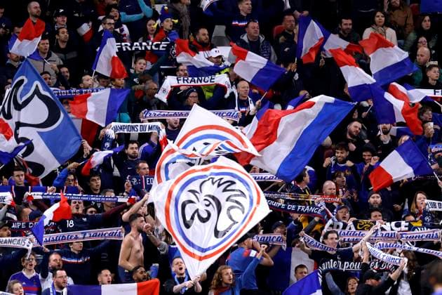 FANS Team Frankreich Laenderspiel Frankreich - Deutschland 0 : 2 am 23. 03. 2024 in Lyon DFL REGULATIONS PROHIBIT ANY USE OF PHOTOGRAPHS as IMAGE SEQUENCES and or QUASI-VIDEO Copyright: xLacixPerenyix