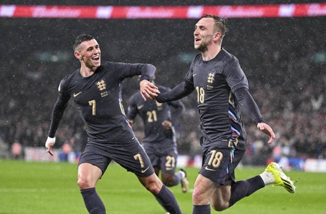 Jarrod Bowen of England scores and celebrates which is disallowed England v Belgium, International Friendlies Andy Hooper Daily Mail England v Belgium, International Friendlies, Wembley Stadium, London, UK - 26 Mar 2024 Editorial use only  Copyright: xANL Shutterstockx 14417196ai