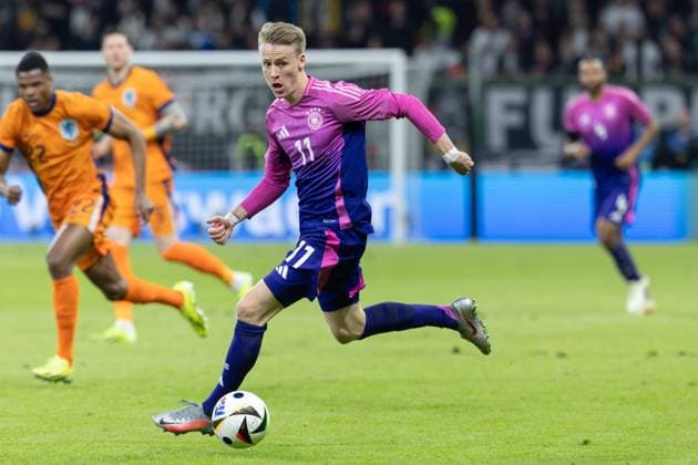 Deutschland - Niederlande, Testspiel Chris Führich (Deutschland, 11). Fußball-Länderspiel zwischen Deutschland und der Niederlande am 26. März 2024 im Deutsche Bank Park in Frankfurt am Main., Frankfurt am Main Hessen Deutschland Deutsche Bank Park