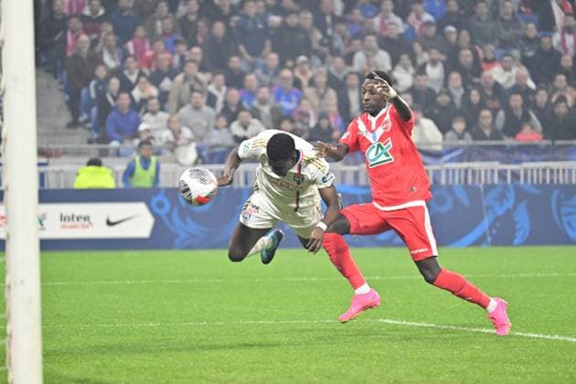 ERnest Nuamah (lyon) FOOTBALL: Olympique Lyonnais vs Valenciennes Football Club - 1 2 Coupe de France - 02 04 2024 FredericChambert Panoramic 