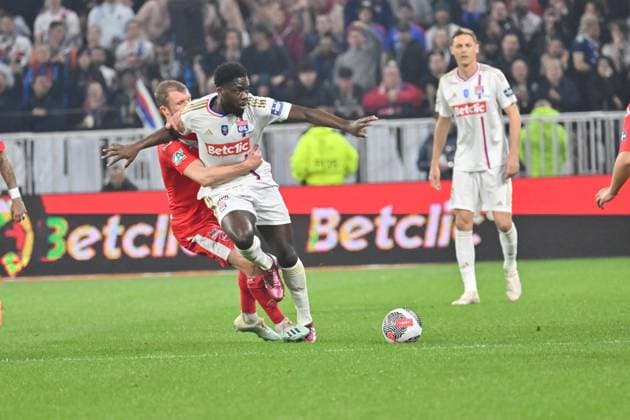 Orel Mangala (lyon) FOOTBALL: Olympique Lyonnais vs Valenciennes Football Club - 1 2 Coupe de France - 02 04 2024 FredericChambert Panoramic 