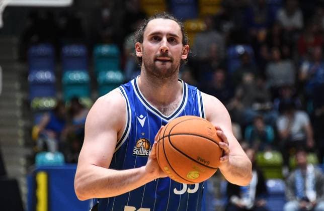 31.03.2024, xokbx, Basketball Pro A Liga, Frankfurt Skyliners - UBC Münster emspor, v.l. Marco Voeller (Fraport Skyliners Frankfurt) (DFL DFB REGULATIONS PROHIBIT ANY USE OF PHOTOGRAPHS as IMAGE SEQUENCES and or QUASI-VIDEO) Frankfurt am Main