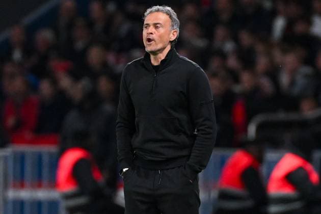 2024-04-03 Paris Saint-Germain v Stade Rennais - Semi- Final - French Cup PARIS, FRANCE - APRIL 3: Coach Luis Enrique of Paris Saint-Germain during the Semi- Final - French Cup match between Paris Saint-Germain and Stade Rennais at Parc des Princes on April 3, 2024 in Paris, France. (Photo by Matthieu Mirville BSR Agency) Paris France Content not available for redistribution in The Netherlands directly or indirectly through any third parties. Copyright: xBSRxAgencyx