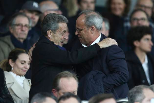 Sport Bilder des Tages Nicolas Sarkozy et Luis Campos FOOTBALL : Paris Saint Germain Vs Rennes - Coupe de France - Demi Finale - 03 04 2024 MichaelBaucher Panoramic 