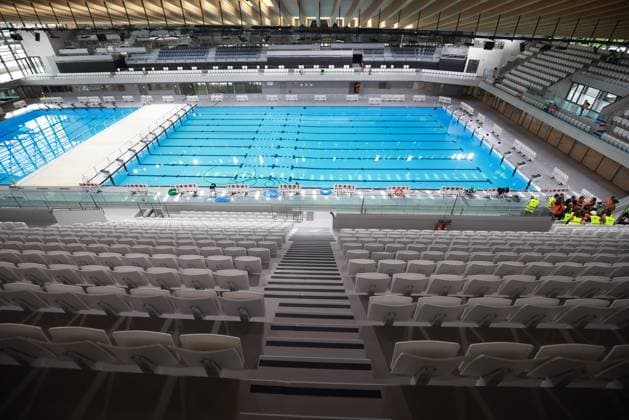 PARIS 2024, Sportstätten, Saint Denis, Centre Aquatique Olympique Centre aquatique Olympique PHOTOPQR LE PARISIEN Olivier Arandel ; Saint-Denis ; 28 03 2024 ; Saint-Denis, France Jeudi 28 mars 2024 Paris JO 2024 Centre aquatique Olympique - Un bassin de 50 mètres (10 lignes d’eau) pour les épreuves olympiques de natation artistique et de water-polo. - Un bassin de plongeon - 5 000 places assises dans des tribunes de type Arena « en fer à cheval » afin de vivre une expérience spectateur unique. Saint Denis, France, march 28th 2024 Paris olympics the Olympic Aquatic Center (CAO) *** Local Caption *** LP Olivier Arandel Saint-Denis 93 France  Copyright: xPHOTOPQR LExPARISIEN MAXPPPxLP OlivierxArandelx 20240404LPA8451 20240404LPA8451