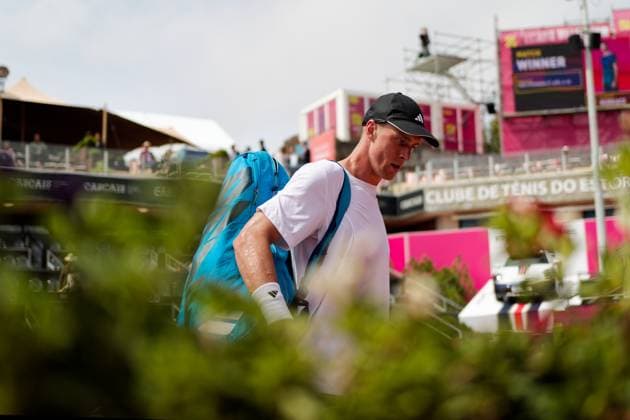 Estoril, Portugal, April 04 2024: Jan Choinski (United Kingdom) after the Millennium Estoril Open match between Jan Choinski (United Kingdom) and Hubert Hurkacz (Poland) at Clube de Tenis do Estoril in Estoril, Portugal. (Pedro Porru SPP) Copyright: xPedroxPorrux xSPPx spp-en-PePoSp-HE5A5215