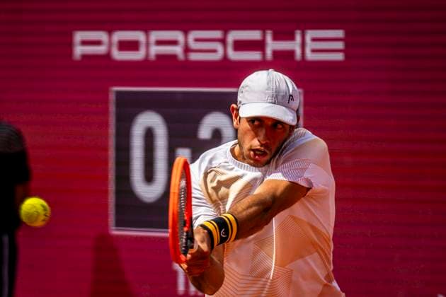 Nuno Borges v Lorenzo Musetti - Estoril Open 2024 Nuno Borges from Portugal is competing against Lorenzo Musetti from Italy during the Millennium Estoril Open ATP, Tennis Herren 250 tennis tournament at the Estoril Tennis Club in Estoril, Portugal, on April 4, 2024. Lisbon Portugal  Copyright: xNunoxCruzx originalFilename:cruz-nunoborg240404_np5u5.jpg