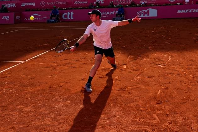 Estoril, Portugal, April 04 2024: Botic van de Zandschulp (Netherlands) in action during the Millennium Estoril Open match between Casper Ruud (Norway) and Botic van de Zandschulp (Netherlands) at Clube de Tenis do Estoril in Estoril, Portugal. (Pedro Porru SPP) Copyright: xPedroxPorrux xSPPx spp-en-PePoSp-HE5A5654