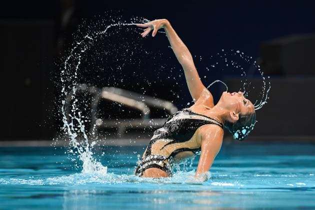 Bilder des Jahres 2024, Sport 04 April Sport Themen der Woche KW14 Sport Bilder des Tages (240405) -- BEIJING, April 5, 2024 -- Nayeli Mondragon Acevedo of Mexico competes during the women s solo technical event at the World Aquatics Artistic Swimming World Cup 2024 in Beijing, capital of China, April 5, 2024. ) (SP)CHINA-BEIJING-WORLD AQUATICS ARTISTIC SWIMMING-WORLD CUP (CN) JuxHuanzong 