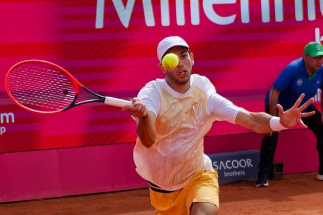 Estoril, Portugal, April 05 2024: Nuno Borges (Portugal) in action during the Millennium Estoril Open match between Cristian Garin (Chile) and Nuno Borges (Portugal) at Clube de Tenis do Estoril in Estoril, Portugal. (Pedro Porru SPP) Copyright: xPedroxPorrux xSPPx spp-en-PePoSp-HE5A5946