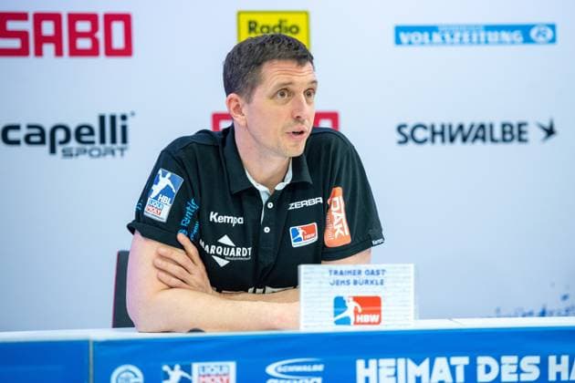 Liqui Moly Handball Bundesliga, VfL Gummersbach - HBW Balingen-Weilstetten 05.04.2024 Jens Bürkle, Trainer des HBW Balingen Weilstetten in der Pressekonferenz; Liqui Moly Handball Bundesliga, VfL Gummersbach - HBW Balingen-Weilstetten 05.04.2024 Copyright: xBEAUTIFULxSPORTS Erlhofx