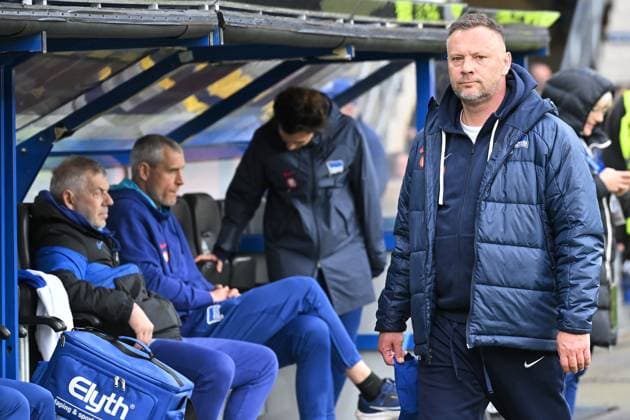 Paderborn, Home Deluxe Arena, 05.04.24, GER, Herren, 2.Bundesliga, Saison 2023-2024, SC Paderborn 07 - Hertha BSC Berlin Bild: Trainer Pal DARDAI (Hertha BSC) Only for editorial use! DFL regulations prohibit any use of photographs as image sequences and or quasi-video. NRW Deutschland