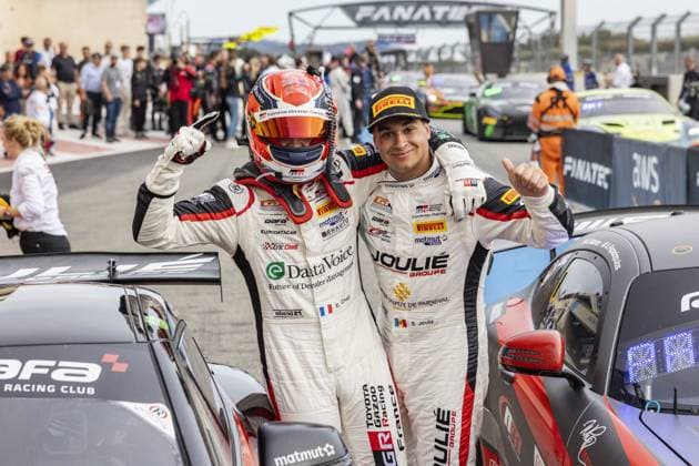 Bilder des Jahres 2024, Sport 04 April Sport Themen der Woche KW14 Sport Bilder des Tages 09 CHELI Etienne (fra), JOULIE Enzo (fra), Matmut Evolution, Toyota GT Supra GT4 Evo, action during the 1st round of the 2024 GT4 European Series powered by Rafa Racing Club on the Circuit Paul Ricard, from April 5 to 7, 2024 in Le Castellet, France - AUTO - GT4 EUROPEAN SERIES 2024 - PAUL RICARD DPPI Panoramic  02324001_5MDM0096