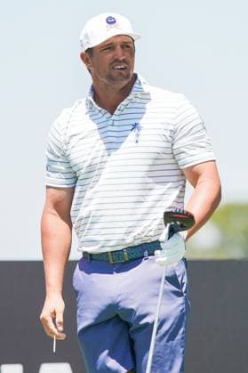 April 6, 2024, Doral, Florida, USA: Bryson DeChambeau of the Crushers watches his tee shot off the 3rd hole during the second round of LIV Golf Miami at Trump National Doral. Doral USA - ZUMAw109 20240406_fap_w109_005 Copyright: xDebbyxWongx