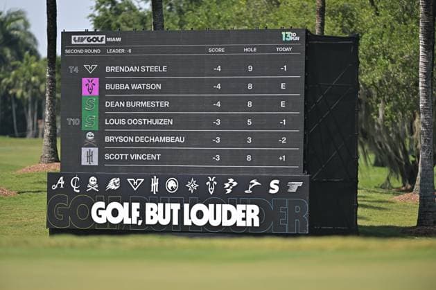 DORAL, FL - APRIL 06 Signage during LIV Golf Miami on April 6, 2024, at Trump National Doral Miami in Doral, FL. (Photo by Michele Eve Sandberg Icon Sportswire) GOLF: APR 06 LIV Golf League Miami EDITORIAL USE ONLY Icon240406371