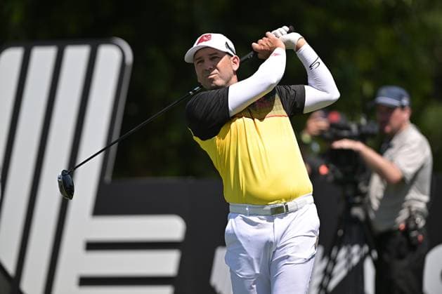 DORAL, FL - APRIL 06 Professional Golfer Sergio Garcia in action during LIV Golf Miami on April 6, 2024, at Trump National Doral Miami in Doral, FL. (Photo by Michele Eve Sandberg Icon Sportswire) GOLF: APR 06 LIV Golf League Miami EDITORIAL USE ONLY Icon240406377