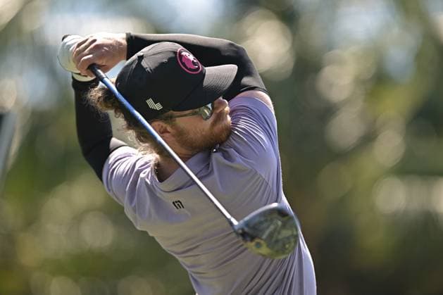 DORAL, FL - APRIL 06 Professional Golfer Kieran Vincent in action during LIV Golf Miami on April 6, 2024, at Trump National Doral Miami in Doral, FL. (Photo by Michele Eve Sandberg Icon Sportswire) GOLF: APR 06 LIV Golf League Miami EDITORIAL USE ONLY Icon24040640301