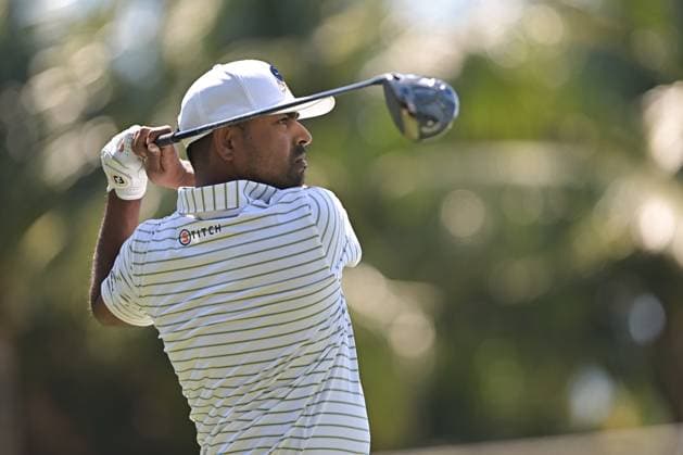 DORAL, FL - APRIL 06 Professional Golfer Anirban Lahiri in action during LIV Golf Miami on April 6, 2024, at Trump National Doral Miami in Doral, FL. (Photo by Michele Eve Sandberg Icon Sportswire) GOLF: APR 06 LIV Golf League Miami EDITORIAL USE ONLY Icon24040640701