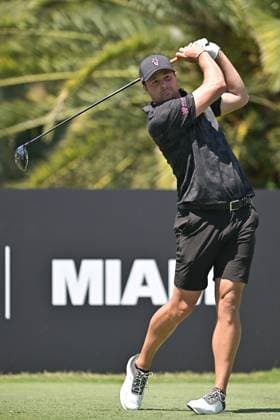 DORAL, FL - APRIL 06 Professional Golfer Peter Uihlein in action during LIV Golf Miami on April 6, 2024, at Trump National Doral Miami in Doral, FL. (Photo by Michele Eve Sandberg Icon Sportswire) GOLF: APR 06 LIV Golf League Miami EDITORIAL USE ONLY Icon24040638801