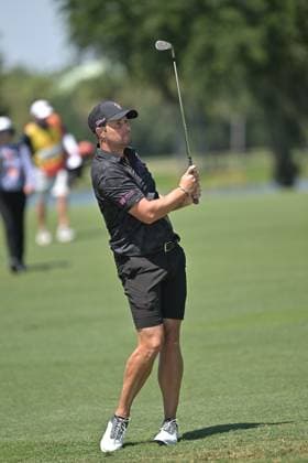 DORAL, FL - APRIL 06 Professional Golfer Peter Uihlein in action during LIV Golf Miami on April 6, 2024, at Trump National Doral Miami in Doral, FL. (Photo by Michele Eve Sandberg Icon Sportswire) GOLF: APR 06 LIV Golf League Miami EDITORIAL USE ONLY Icon24040639001
