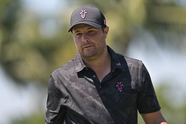 DORAL, FL - APRIL 06 Professional Golfer Peter Uihlein in action during LIV Golf Miami on April 6, 2024, at Trump National Doral Miami in Doral, FL. (Photo by Michele Eve Sandberg Icon Sportswire) GOLF: APR 06 LIV Golf League Miami EDITORIAL USE ONLY Icon24040639101