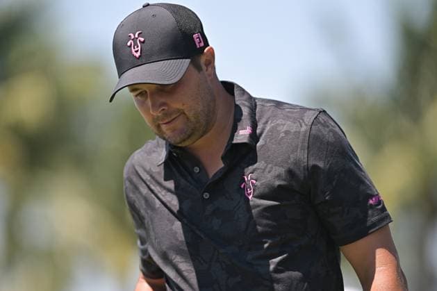 DORAL, FL - APRIL 06 Professional Golfer Peter Uihlein in action during LIV Golf Miami on April 6, 2024, at Trump National Doral Miami in Doral, FL. (Photo by Michele Eve Sandberg Icon Sportswire) GOLF: APR 06 LIV Golf League Miami EDITORIAL USE ONLY Icon24040639201