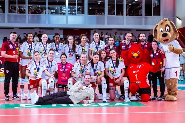 VBL Volleyball-Bundesliga; SC Potsdam - SSC Palmberg Schwerin; PlayOff Halbfinale, 06.04.2024 VBL Volleyball-Bundesliga; SC Potsdam - SSC Palmberg Schwerin; 06.04.2024 Copyright: xBEAUTIFULxSPORTS NicolxMarschallx