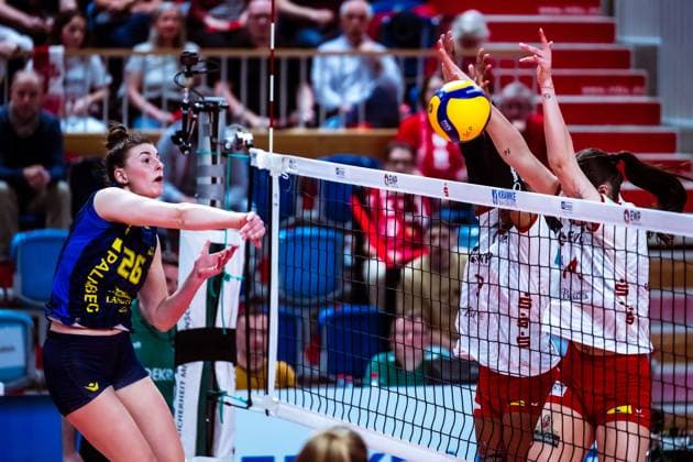 VBL Volleyball-Bundesliga; SC Potsdam - SSC Palmberg Schwerin; PlayOff Halbfinale, 06.04.2024 VBL Volleyball-Bundesliga; SC Potsdam - SSC Palmberg Schwerin; 06.04.2024 Copyright: xBEAUTIFULxSPORTS NicolxMarschallx